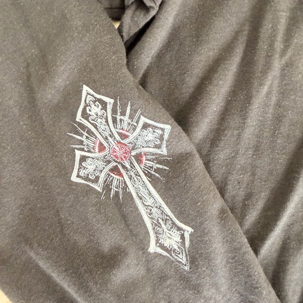 Skulls Cross Platinum Black Graphic Tee Shirt Crew Neck Long Sleeve Mens Sz 3XL - Picture 4 of 7